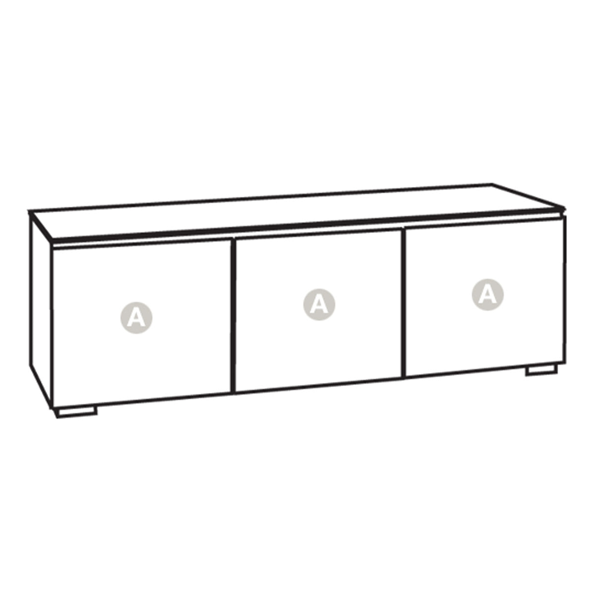 Salamander Chameleon Collection Barcelona 237 Triple AV Cabinet (Natural Walnut with Gloss White Doors)