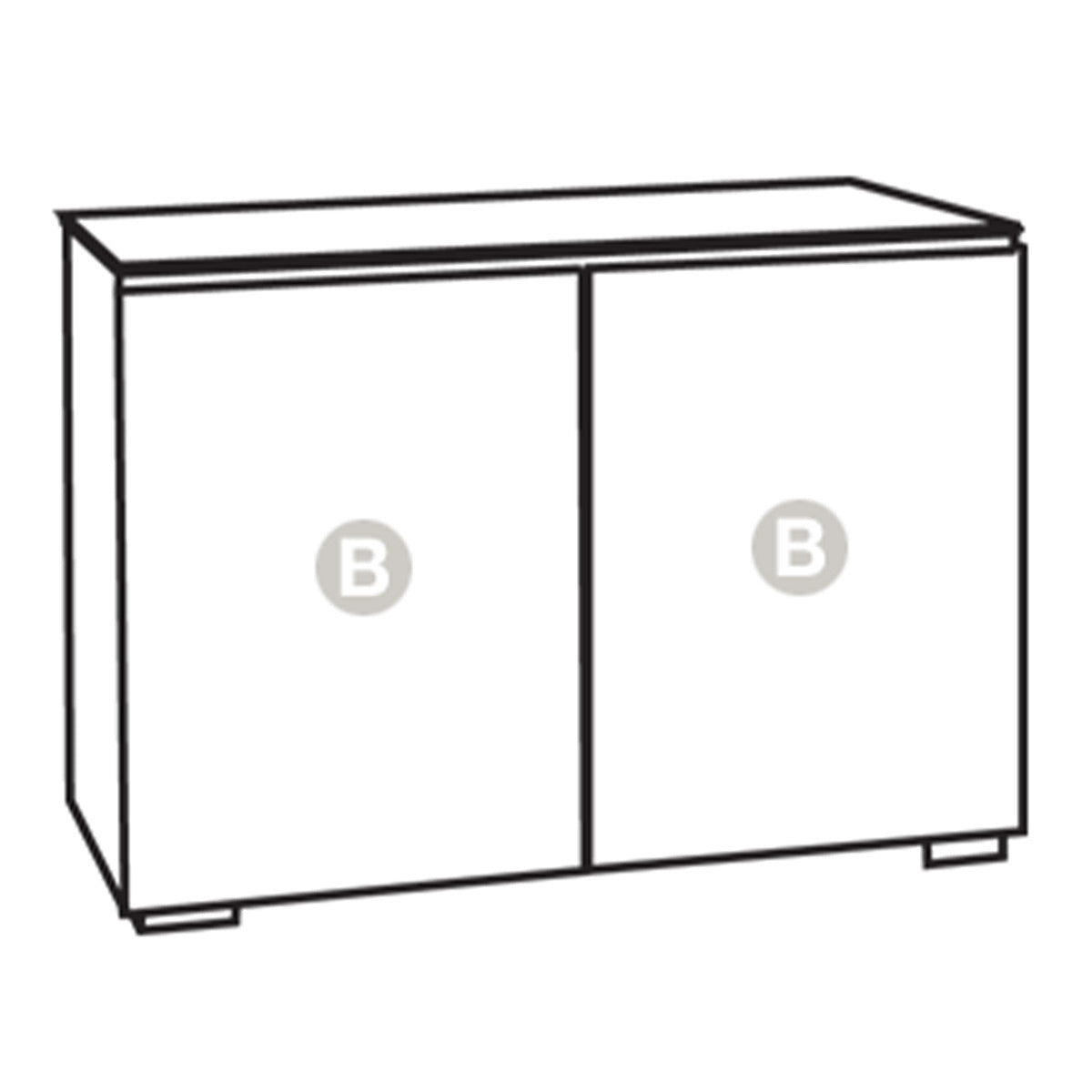 Salamander Chameleon Collection Milan 323 Twin AV Cabinet (Geometric White with Black Glass Top)