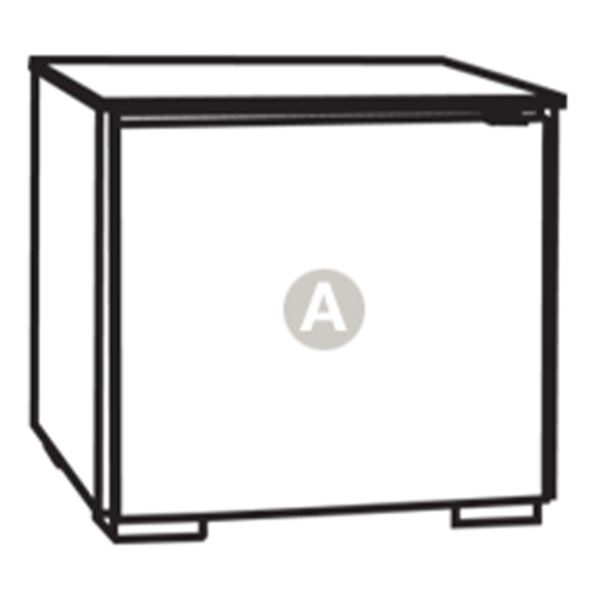 Salamander Chameleon Collection Miami 217 AV Cabinet (High Gloss White with Black Glass Top)