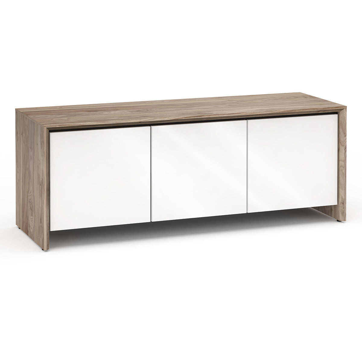 Salamander Chameleon Collection Barcelona 237 Triple AV Cabinet (Natural Walnut with Gloss White Doors)