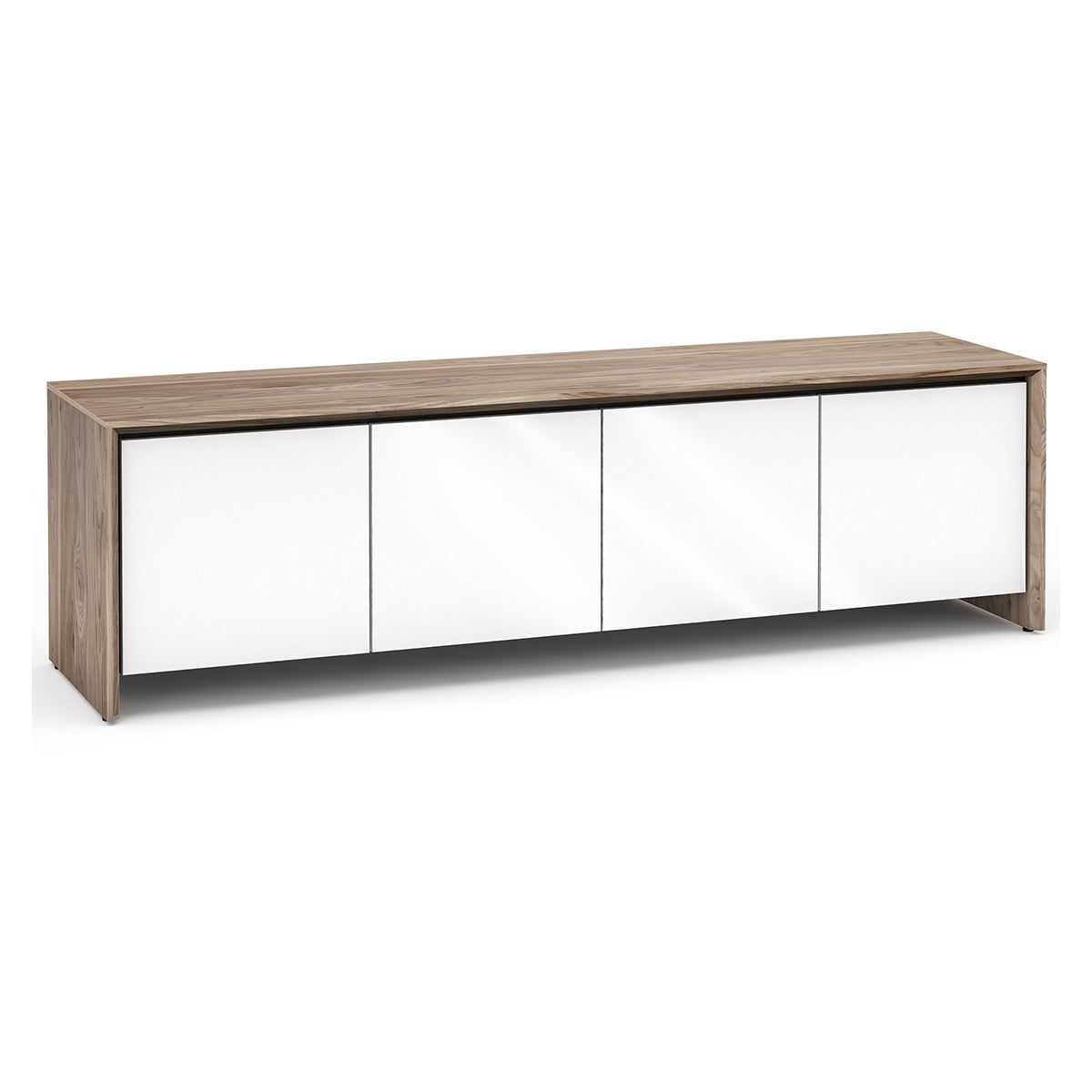 Salamander Chameleon Collection Barcelona 247 Quad AV Cabinet (Natural Walnut with Gloss White Doors)