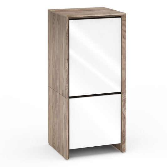 Salamander Chameleon Collection Barcelona 517 Single Rack Mount AV Cabinet (Natural Walnut with Gloss White Doors)