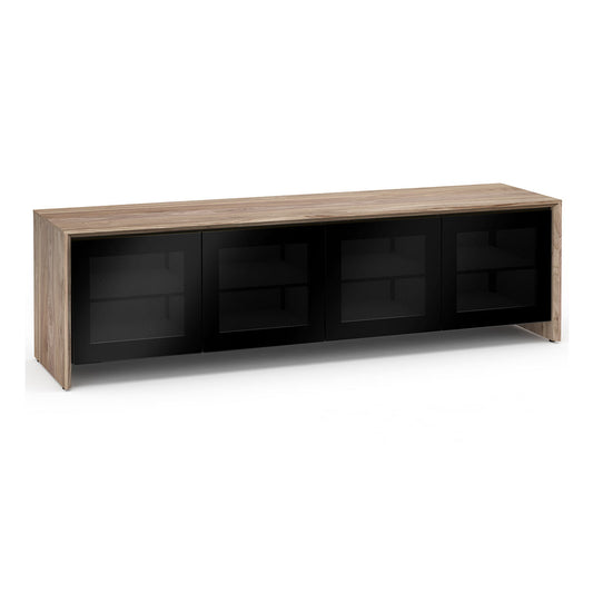 Salamander Chameleon Collection Barcelona 247 Quad AV Cabinet (Natural Walnut with Black Glass Doors)