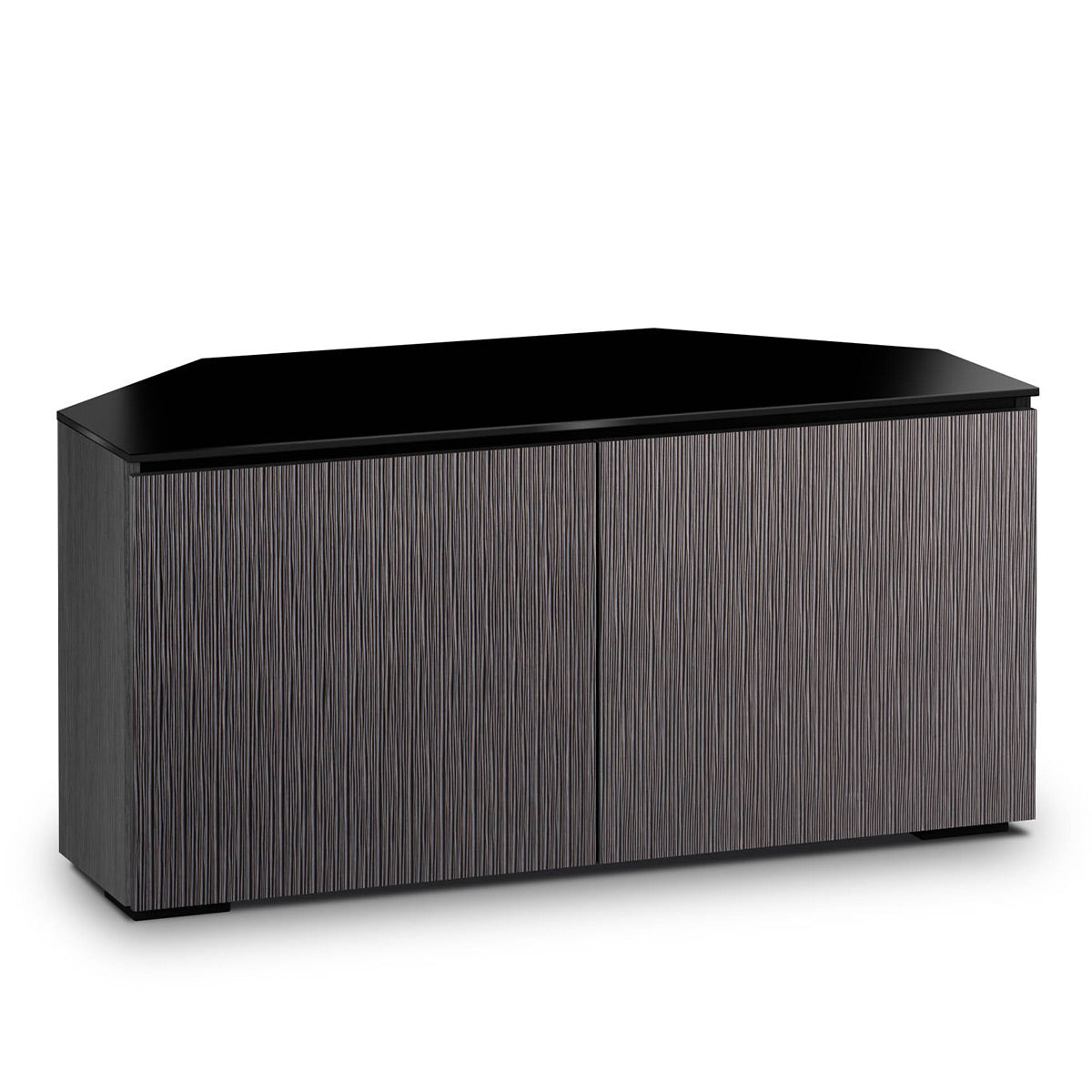 Salamander Chameleon Collection Seattle 221 Twin Corner AV Cabinet (Gray Oak with Black Glass Top)