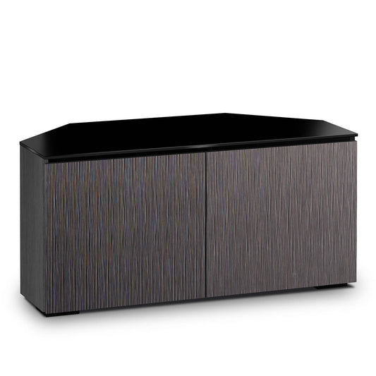 Salamander Chameleon Collection Seattle 221 Twin Corner AV Cabinet (Gray Oak with Black Glass Top)