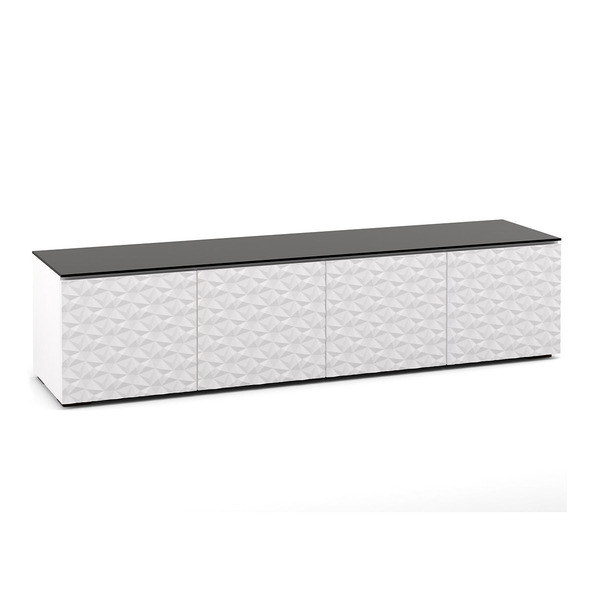 Salamander Chameleon Collection Milan 247 Quad AV Cabinet (Geometric White with Black Glass Top)