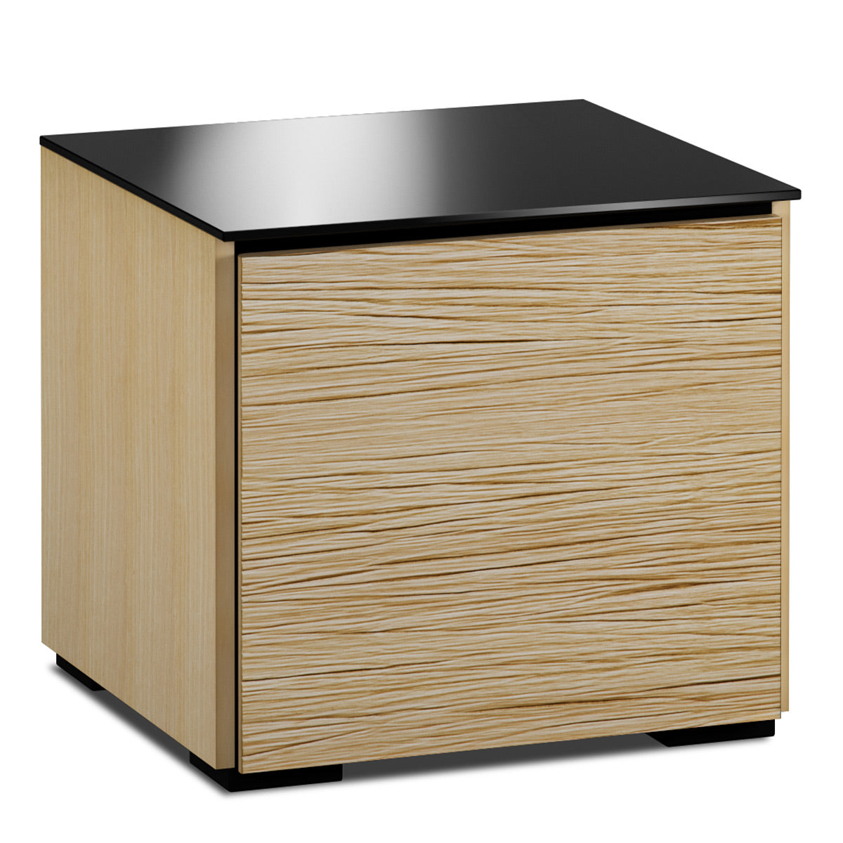 Salamander Chameleon Collection Denver 217 AV Cabinet (Deep Textured Natural Oak with Black Glass Top)
