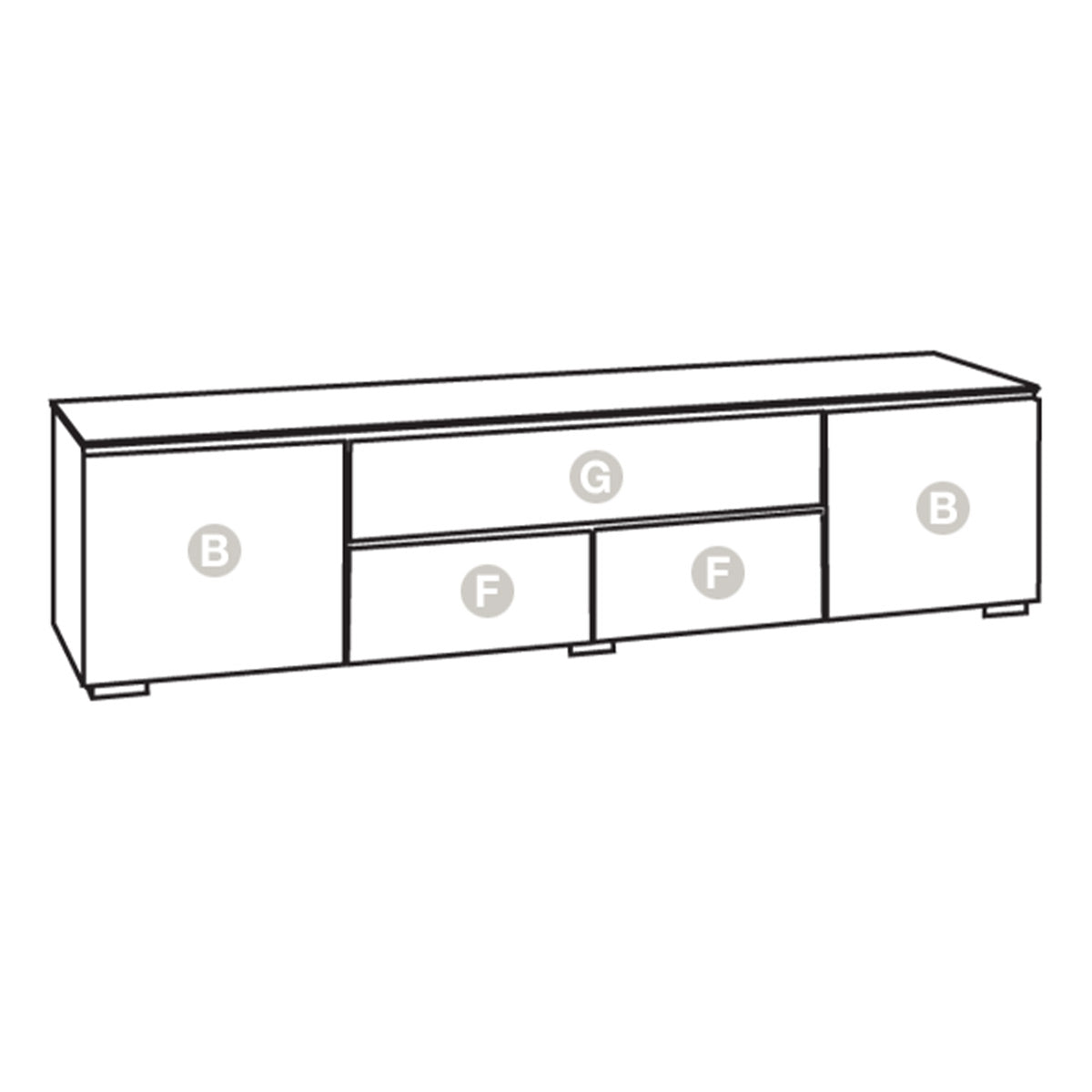 Salamander Chameleon Collection Denver 245 Quad Speaker Integrated Cabinet (Deep Textured Natural Oak with Black Glass Top)