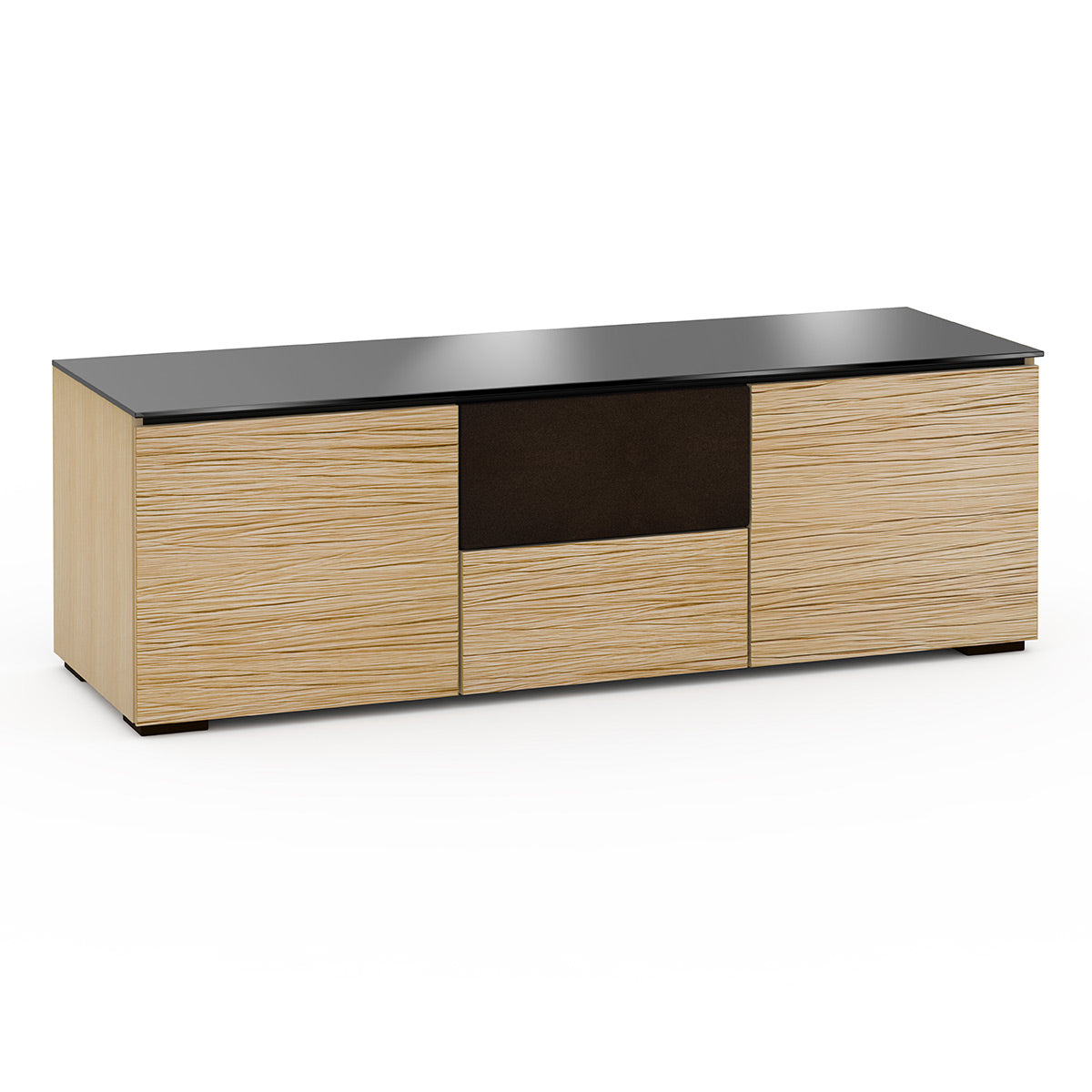 Salamander Chameleon Collection Denver 236 Triple Speaker Integrated Cabinet (Deep Textured Natural Oak with Black Glass Top)