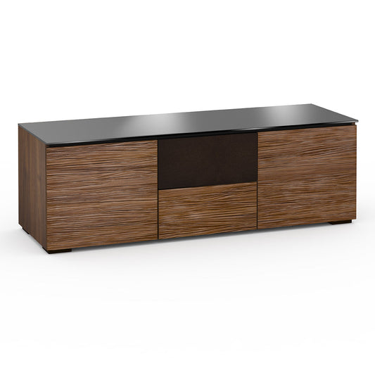 Salamander Chameleon Collection Denver 236 Triple Speaker Integrated Cabinet (Deep Textured Medium Walnut with Black Glass Top)