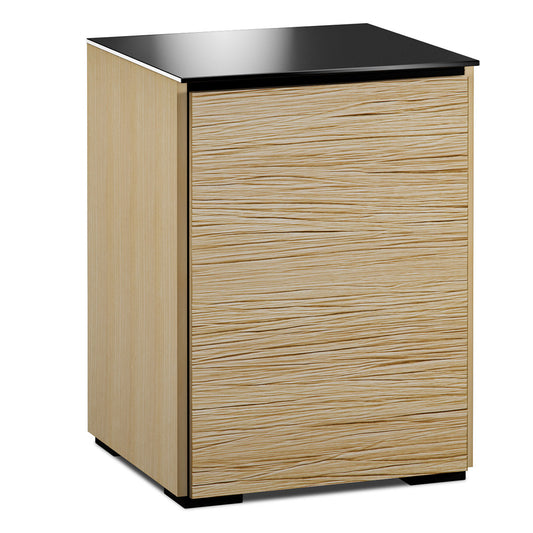 Salamander Chameleon Collection Denver 317 Single AV Cabinet (Deep Textured Natural Oak with Black Glass Top)