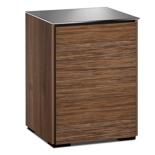 Salamander Chameleon Collection Denver 317 Single AV Cabinet (Deep Textured Medium Walnut with Black Glass Top)