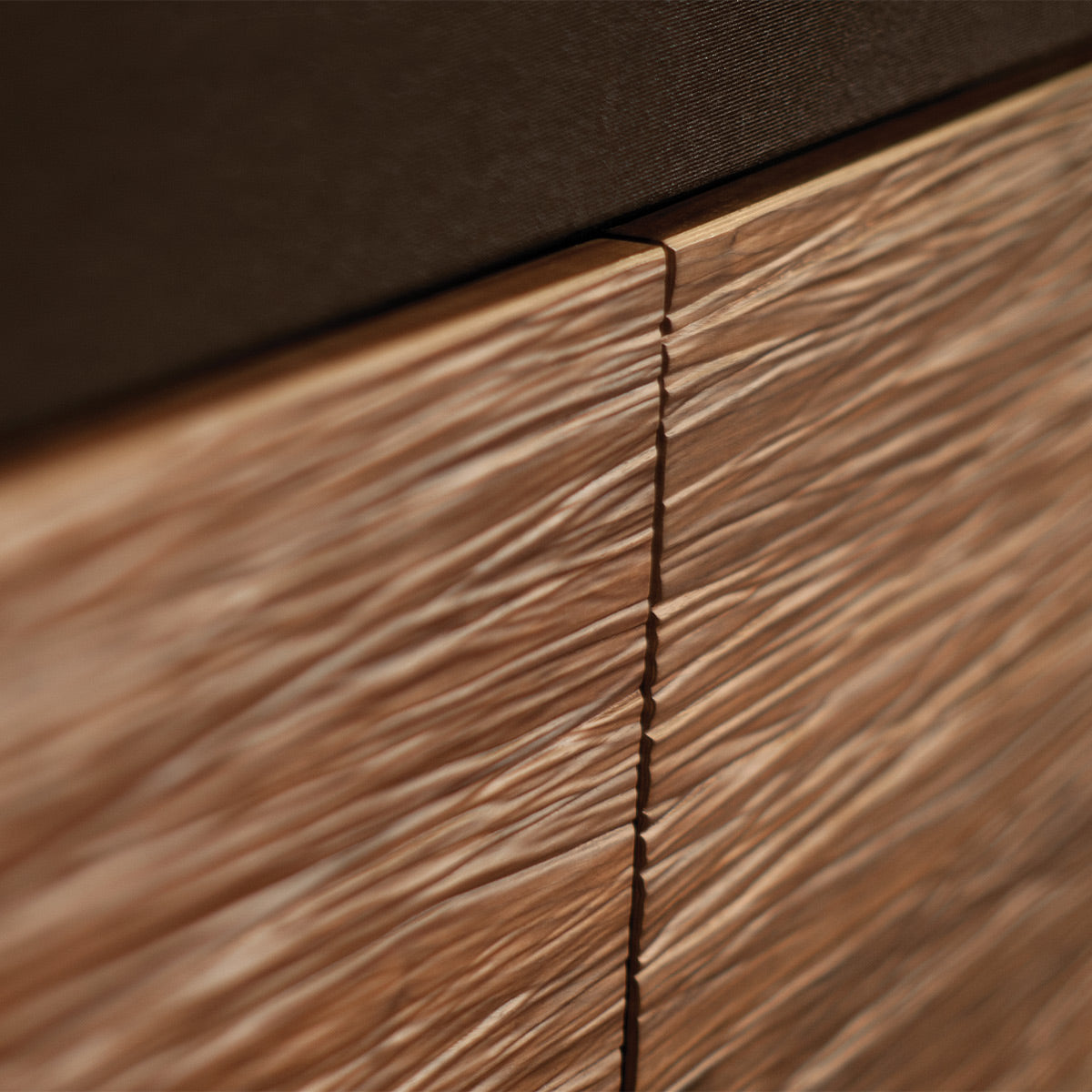 Salamander Chameleon Collection Denver 317 Single AV Cabinet (Deep Textured Medium Walnut with Black Glass Top)