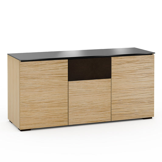 Salamander Chameleon Collection Denver 336 Triple Speaker Integrated Cabinet (Deep Textured Natural Oak with Black Glass Top)