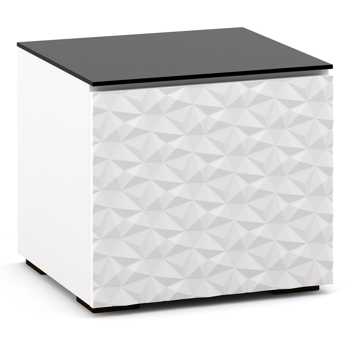 Salamander Chameleon Collection Milan 217 AV Cabinet (Geometric White with Black Glass Top)
