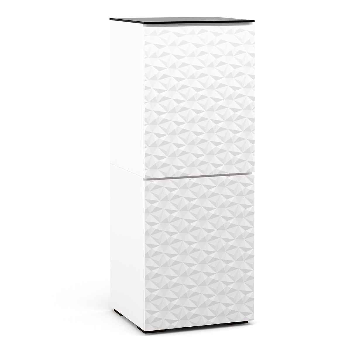 Salamander Chameleon Collection Milan 617 Single AV Cabinet (Geometric White with Black Glass Top)