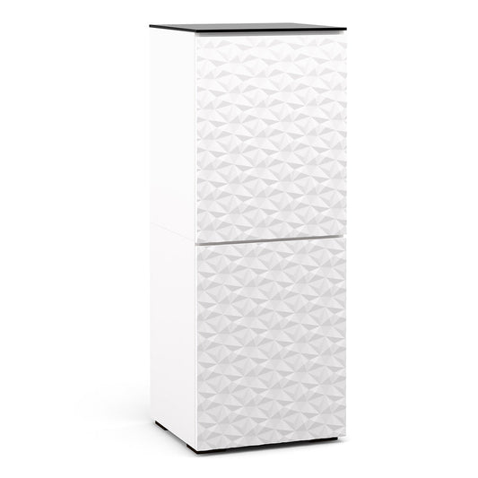 Salamander Chameleon Collection Milan 617 Single AV Cabinet (Geometric White with Black Glass Top)