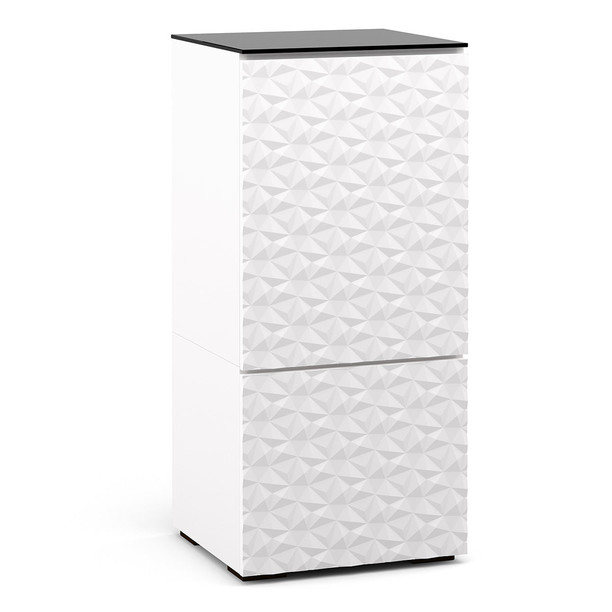 Salamander Chameleon Collection Milan 517 Single AV Cabinet (Geometric White with Black Glass Top)