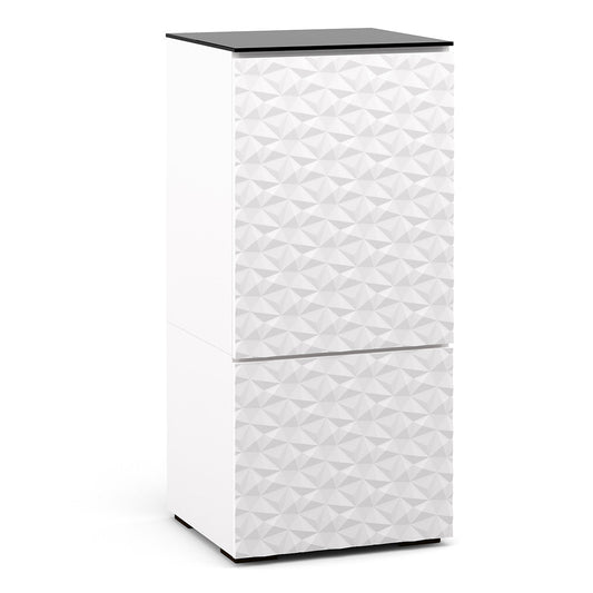 Salamander Chameleon Collection Milan 517 Single AV Cabinet (Geometric White with Black Glass Top)