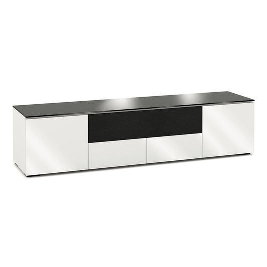 Salamander Chameleon Collection Miami 245 Quad Speaker Integrated Cabinet (High Gloss White with Black Glass Top)