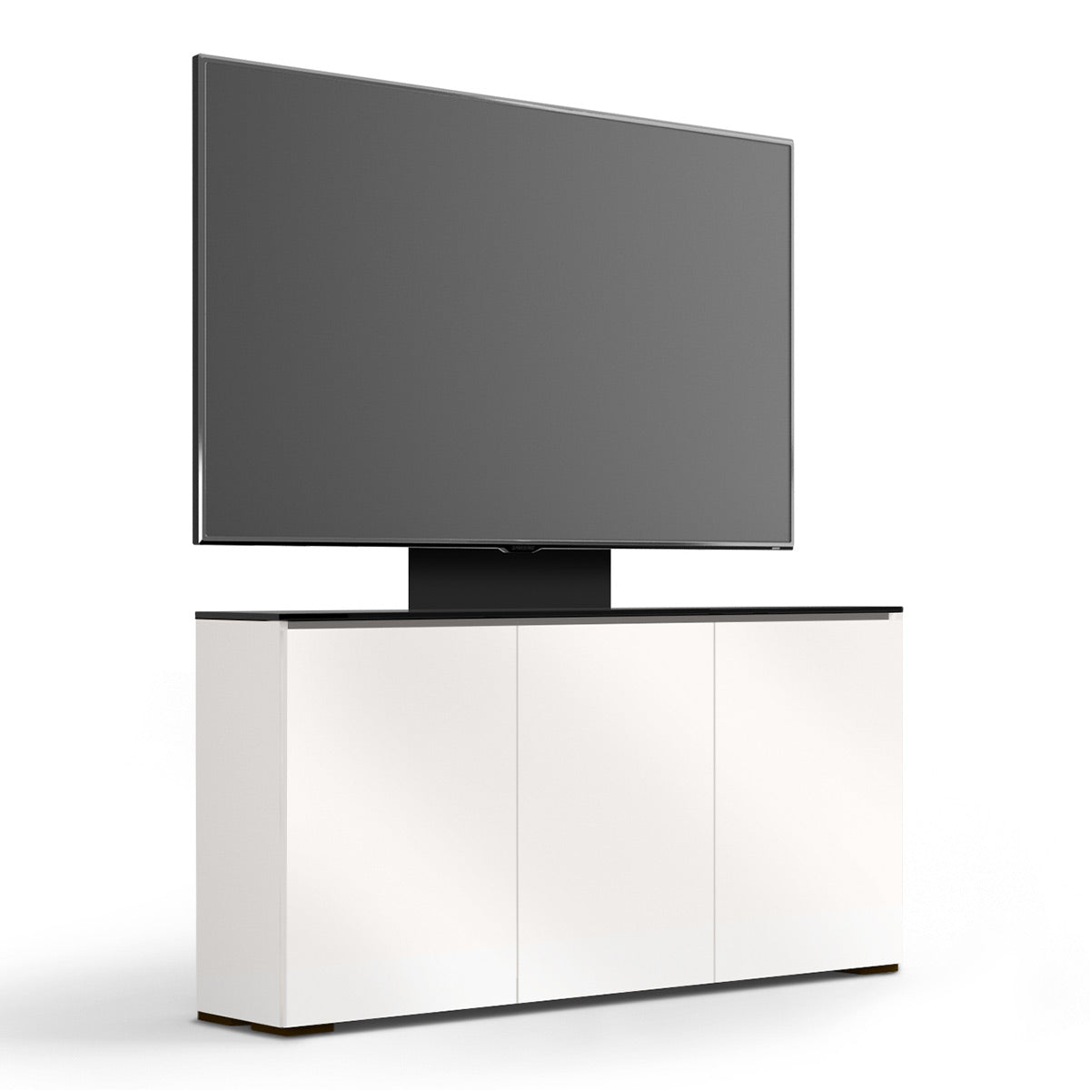 Salamander Chameleon Collection Miami 337 Triple AV Cabinet (High Gloss White with Black Glass Top)