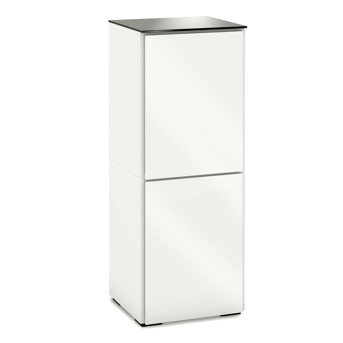 Salamander Chameleon Collection Miami 617 Single AV Cabinet (High Gloss White with Black Glass Top)