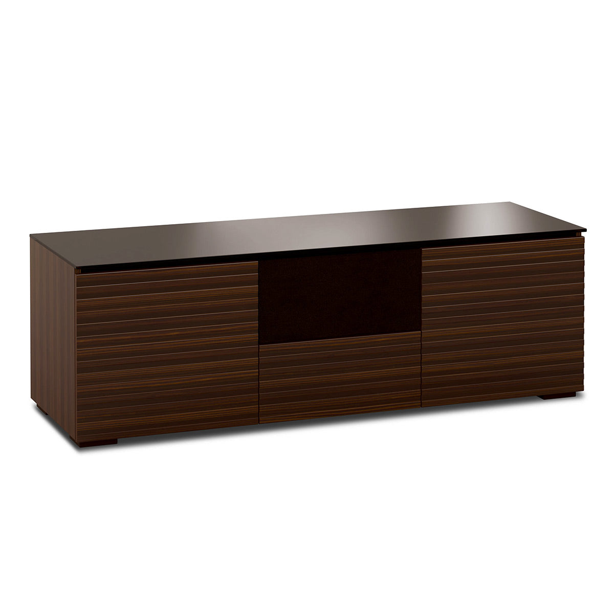 Salamander Chameleon Collection Zurich 236 Triple Speaker Integrated Cabinet (Horizontal Wood Pattern with Black Glass Top)