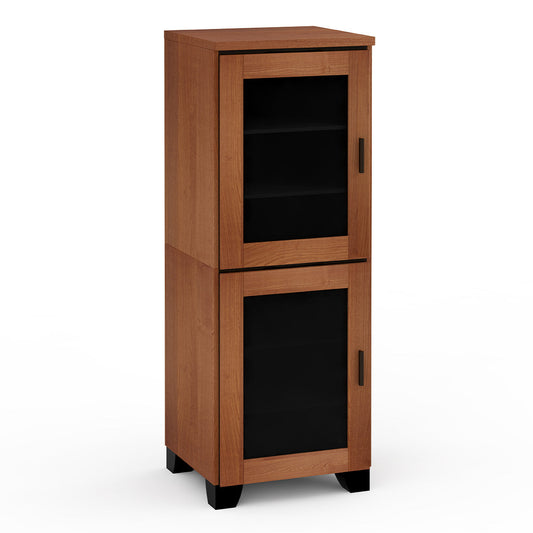 Salamander Chameleon Collection Elba 617 RM Single Pro Audio Rack (Wide Framed American Cherry Doors with Smoked Glass Inserts)