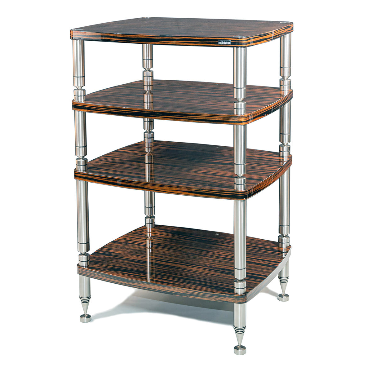 Solidsteel HF-4 Hyperspike Elite 4-Shelf AV Rack (Macassar)